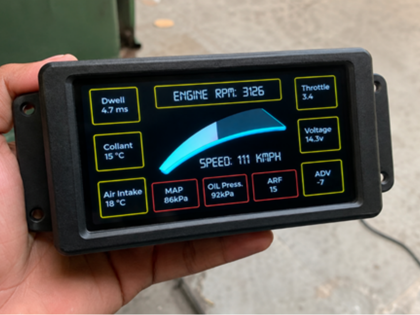 Car ECU Monitoring Display | Real-Time Engine Data Dashboard